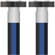 1005-0600-0600-CS-FXFL Industrial Water Discharge Hose with Flanged Rubber Assembly - EPDM/SBR Tube, Textile Reinforcement, -25°F to 180°F Temperature, 6" ID, 150 PSI - Heavy Duty and Repeated Use
