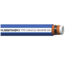 Heavy Duty PTFE Chemical Suction & Discharge Hose - 0.5" ID, 350 PSI, -40°F to 350°F Temp Range, Steel Helix & Textile Reinforcement